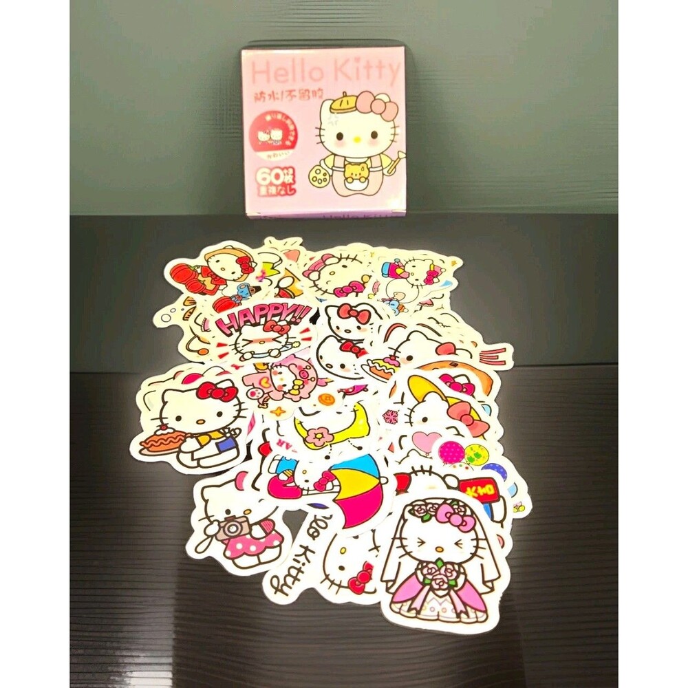 Hello Kitty Cinnamoroll Kuromi My Melody 60pc Sticker Pack Multicolor New